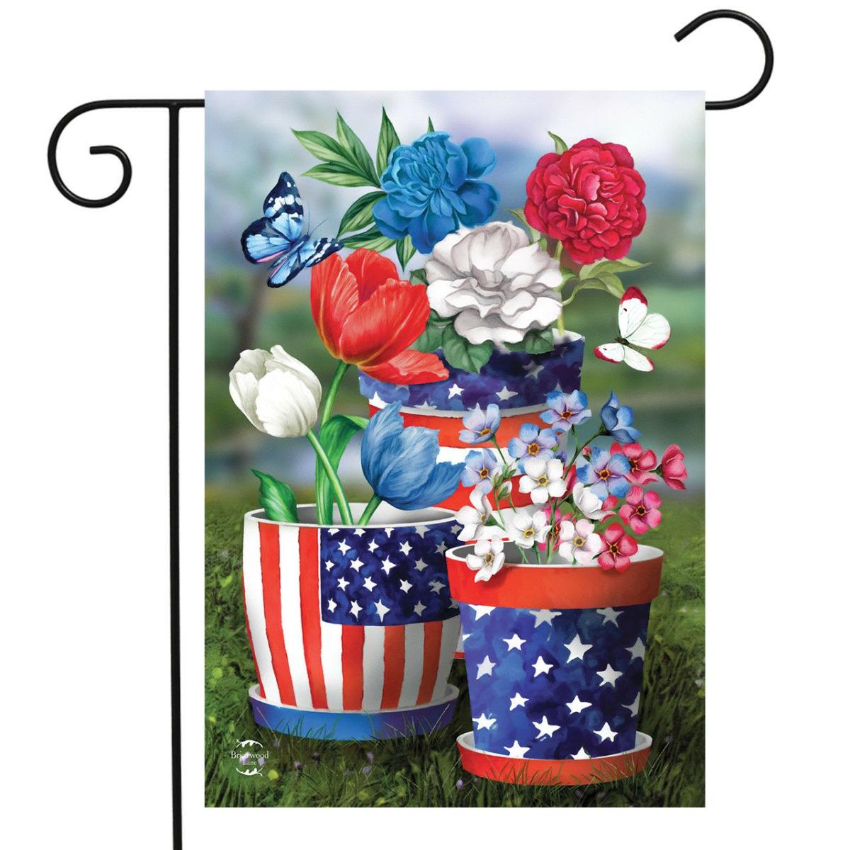 America In Bloom Patriotic Garden Flag | Seasons Floral Seasons