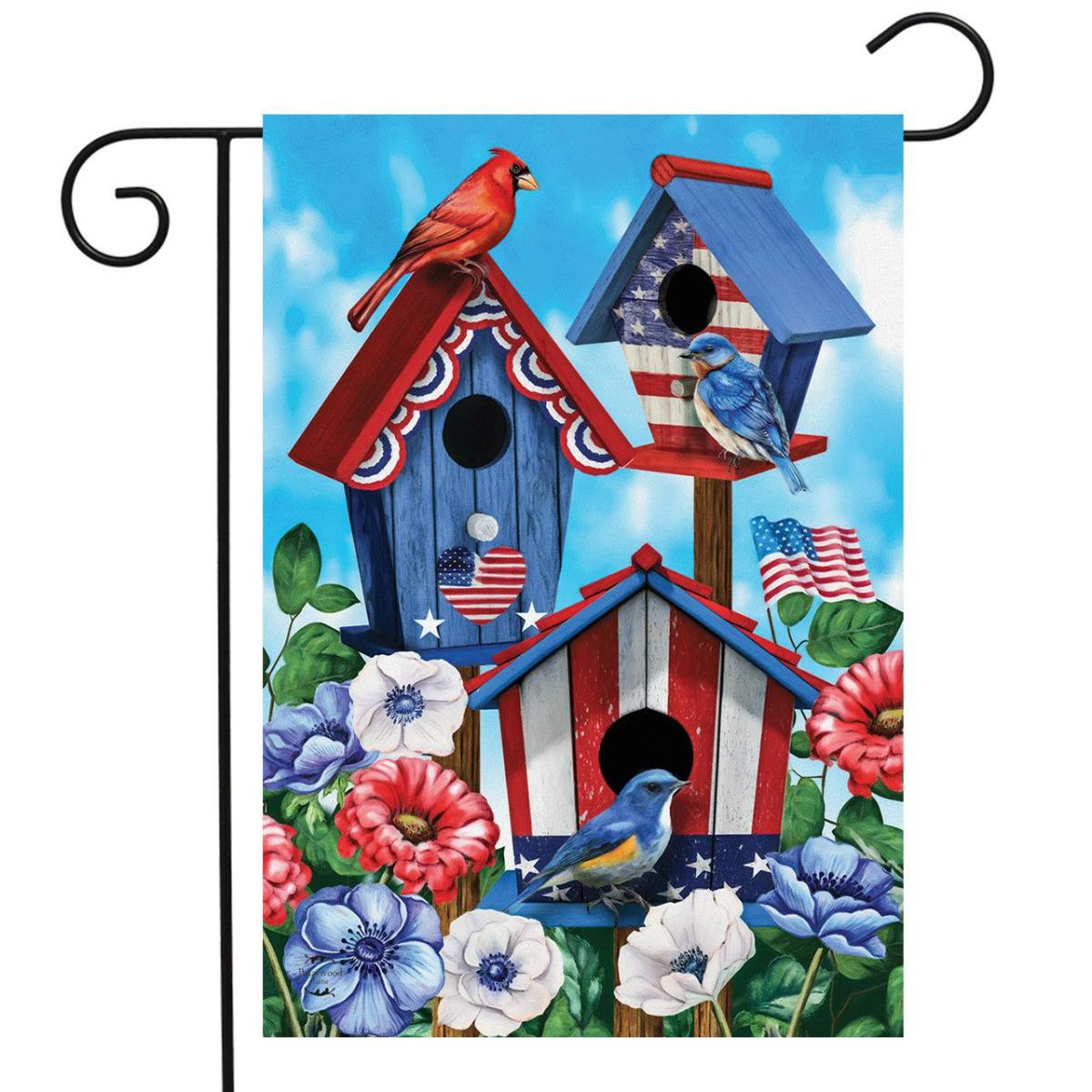 American Birdhouses Summer Garden Flag | Themes Animals & Critters Seasons