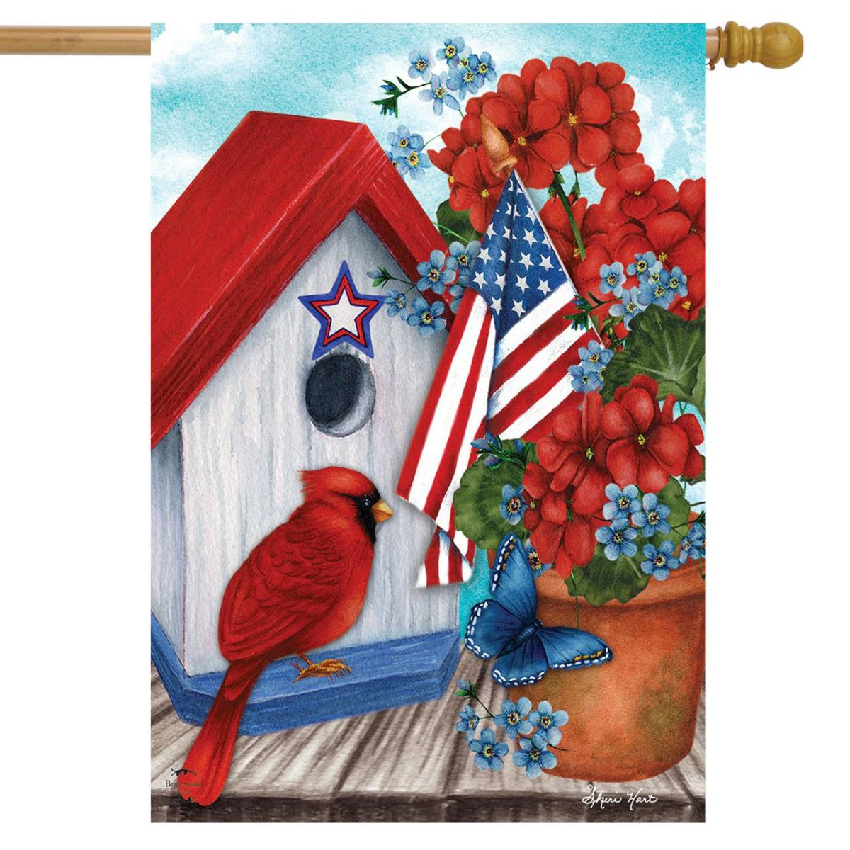 American Cardinal House Flag | Seasons Animals & Critters Seasons