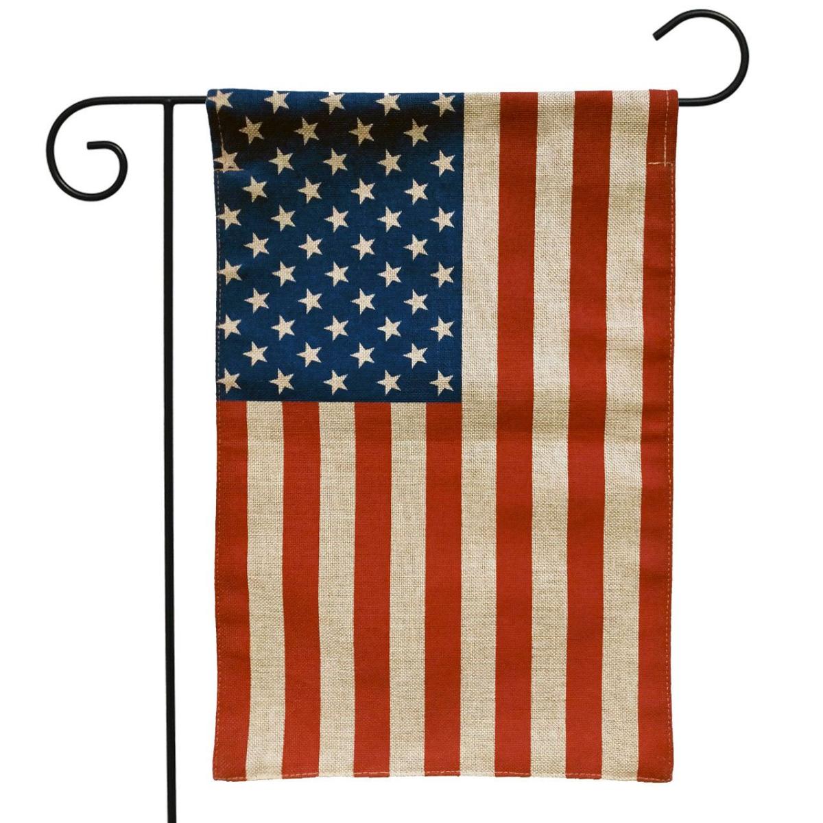 American Flag Burlap Garden Flag | Themes 4th of July Holidays