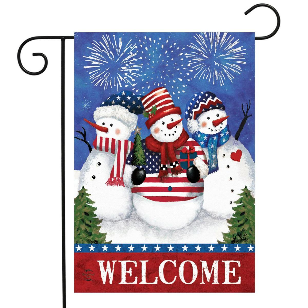 American Snowmen Winter Garden Flag | Seasons Garden Flags Seasons