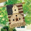 Americana Welcome Patriotic House Flag | Seasons Everyday Seasons