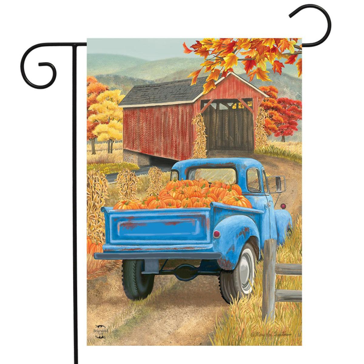 Autumn Bridge Truck Garden Flag | Seasons Fall Seasons