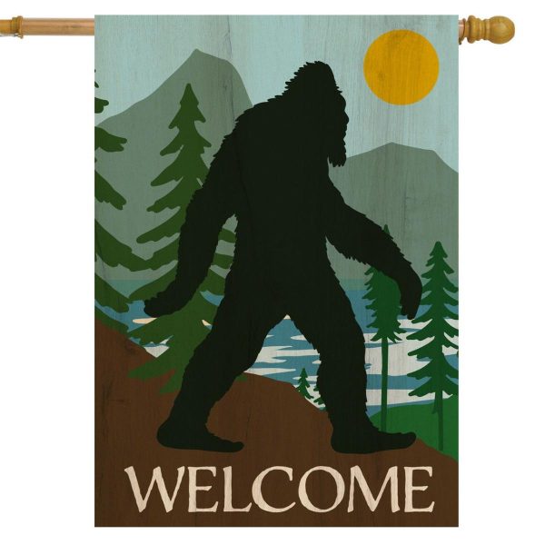 Bigfoot Welcome House Flag | Themes Everyday Seasons