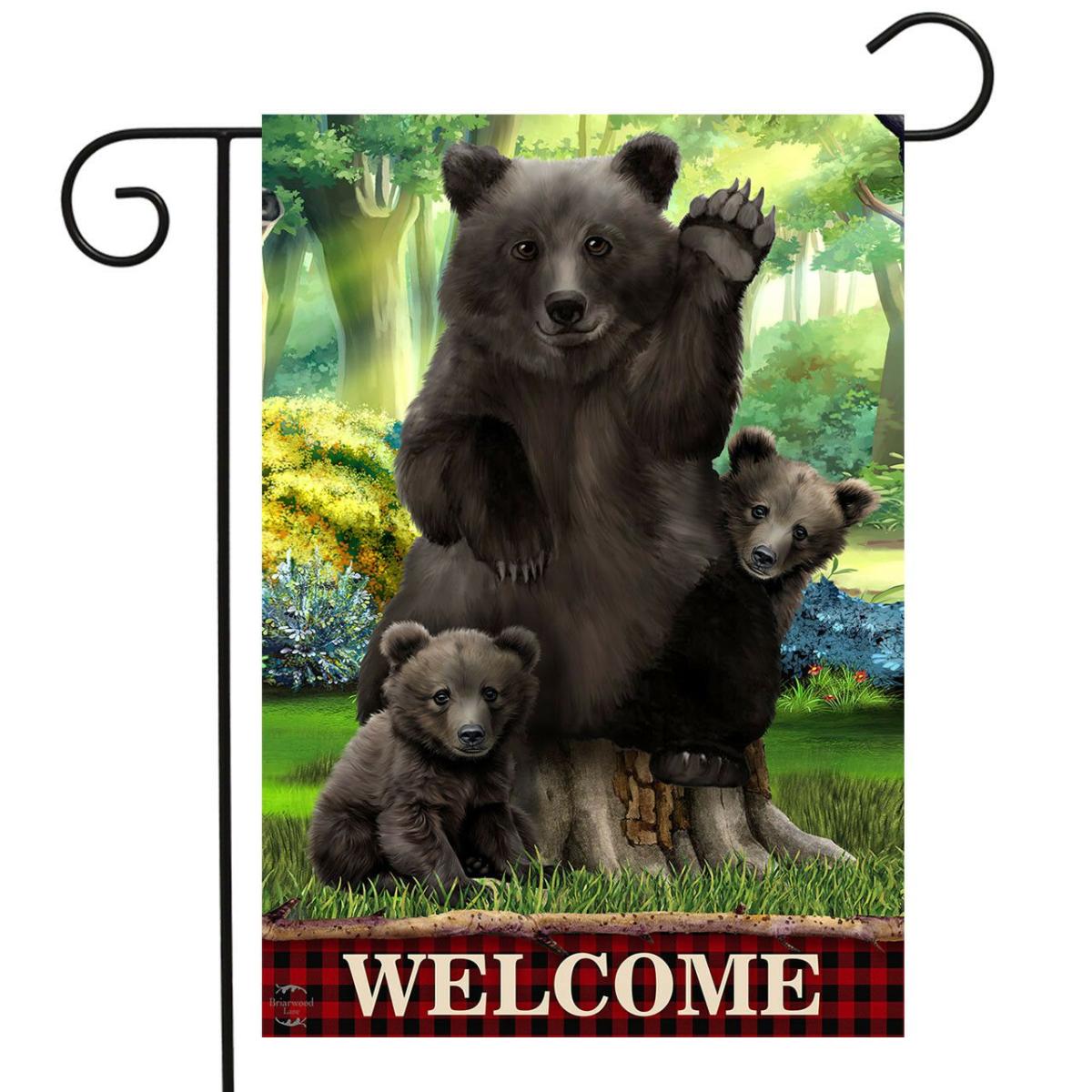 Black Bear Welcome Garden Flag | Themes Animals & Critters Seasons