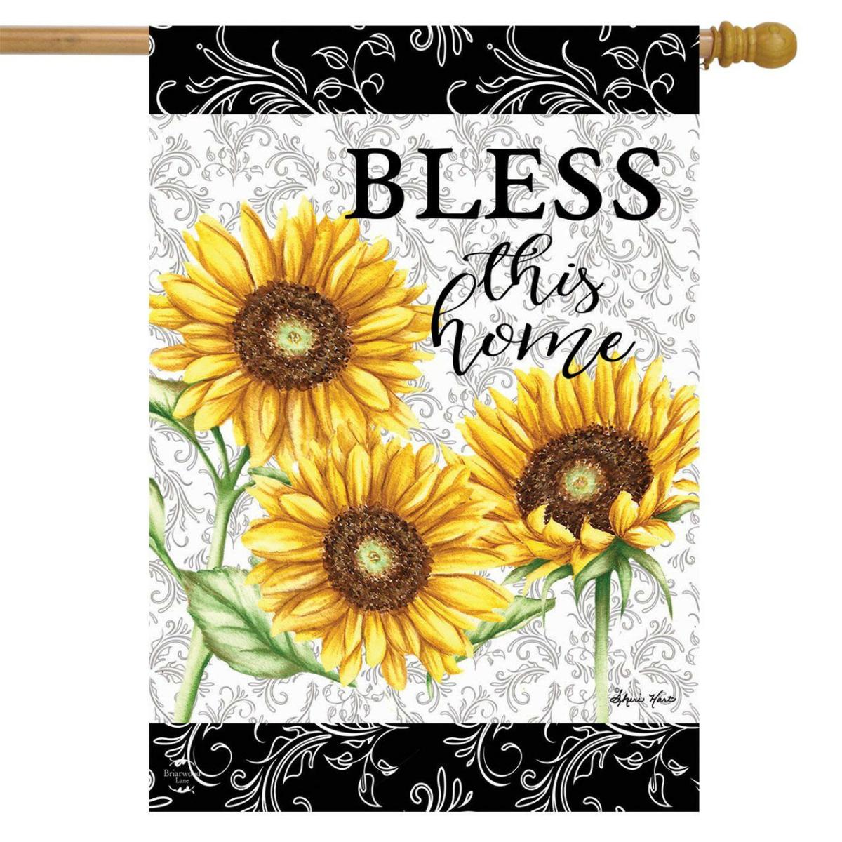 Bless This Home Sunflowers Summer House Flag | Seasons Everyday Seasons