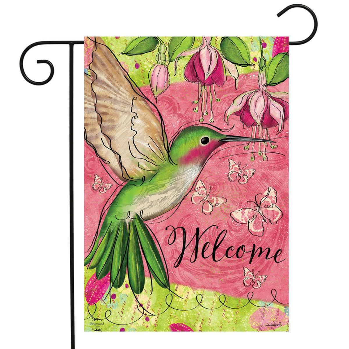 Blissful Hummingbird Garden Flag | Seasons Animals & Critters Seasons