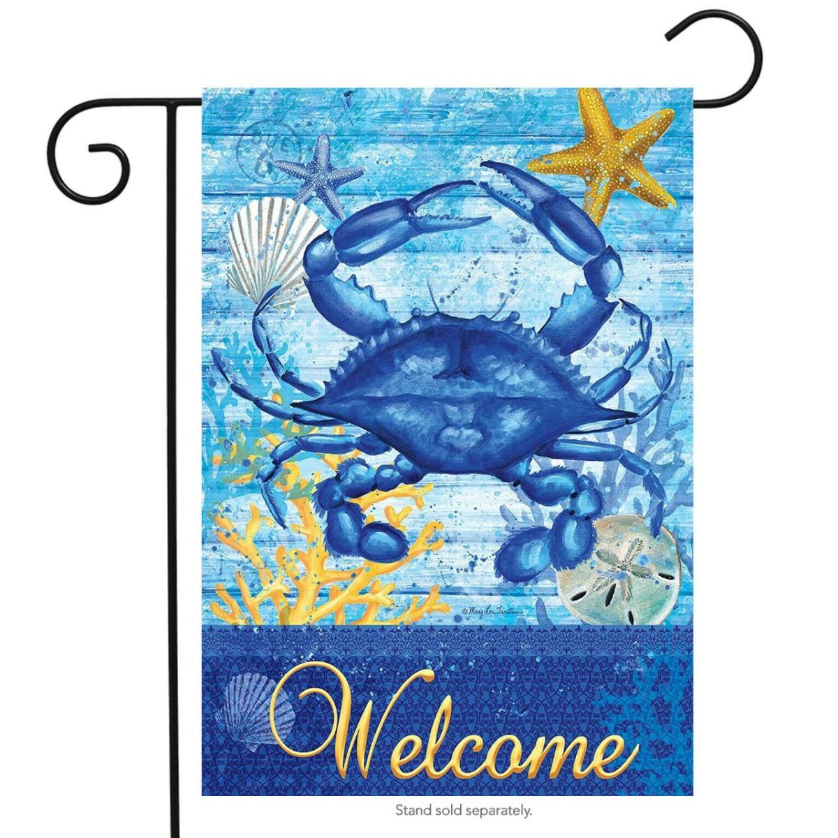 Blue Crab Welcome Nautical Garden Flag | Themes Animals & Critters Seasons