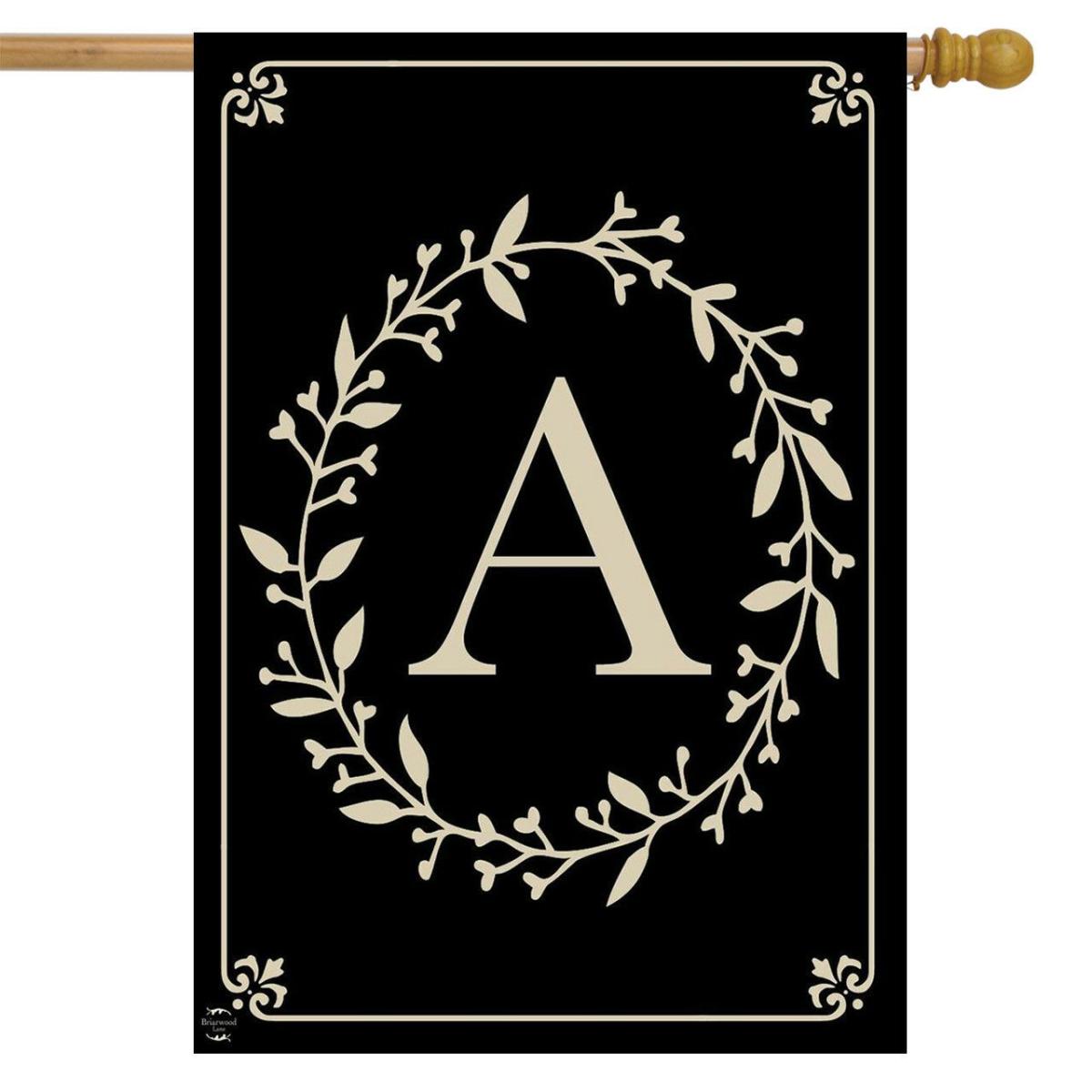 Briarwood Lane Classic Monogram Letter A Double-Sided House Flag | Seasons Everyday Seasons