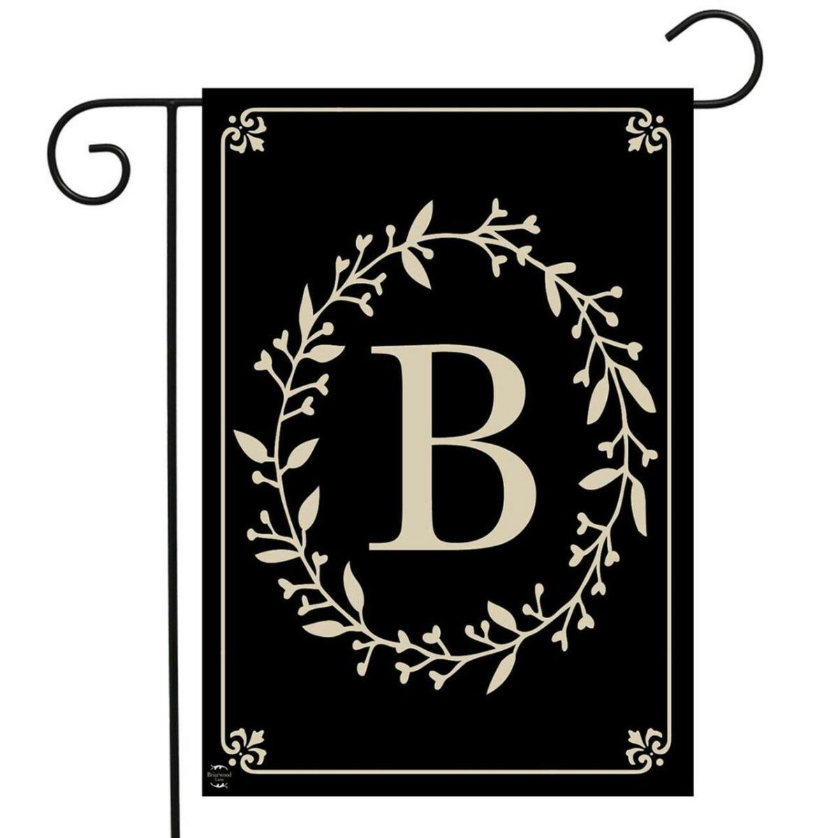 Briarwood Lane Classic Monogram Letter B Garden Flag | Themes Everyday Seasons