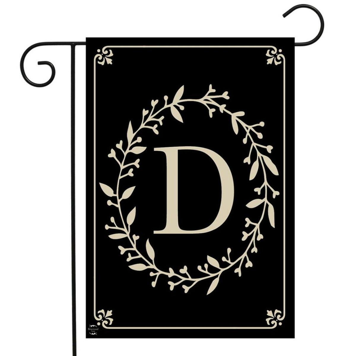 Briarwood Lane Classic Monogram Letter D Garden Flag | Seasons Everyday Seasons