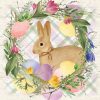 Bunny Easter Wreath Primitive Garden Flag | Themes Animals & Critters Holidays