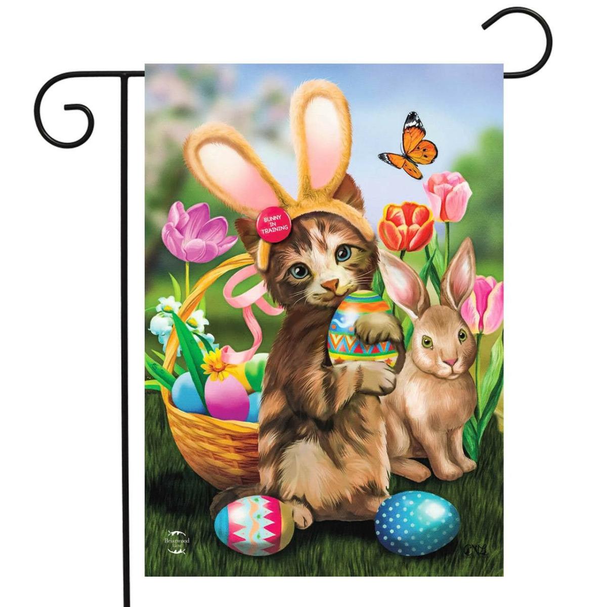 Bunny In Training Easter Garden Flag | Themes Animals & Critters Holidays