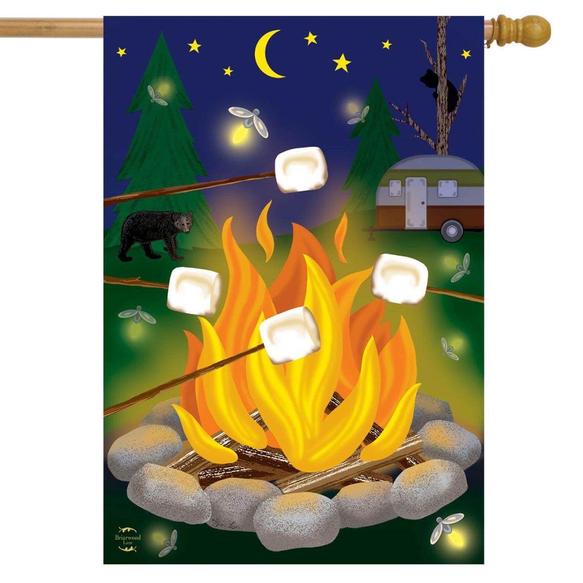 Campfire S’mores Summer House Flag | Themes Everyday Seasons