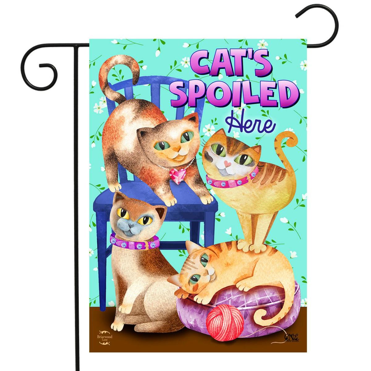 Cats Spoiled Here Humor Garden Flag | Seasons Animals & Critters Seasons