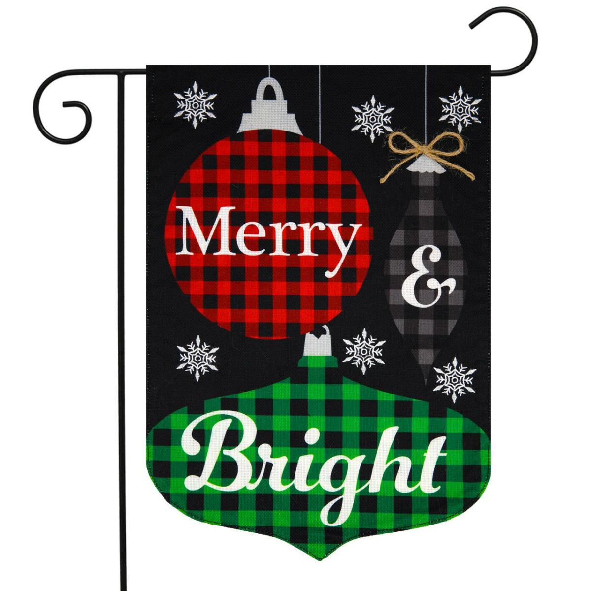 Checkered Ornaments Christmas Burlap Garden Flag | Holidays Christmas Holidays