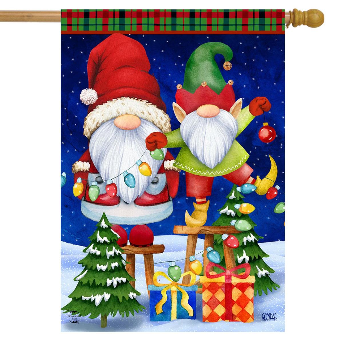 Christmas Gnomes Humor House Flag | Themes Christmas Holidays