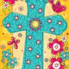 Colorful Cross Spring House Flag | Seasons Everyday Seasons