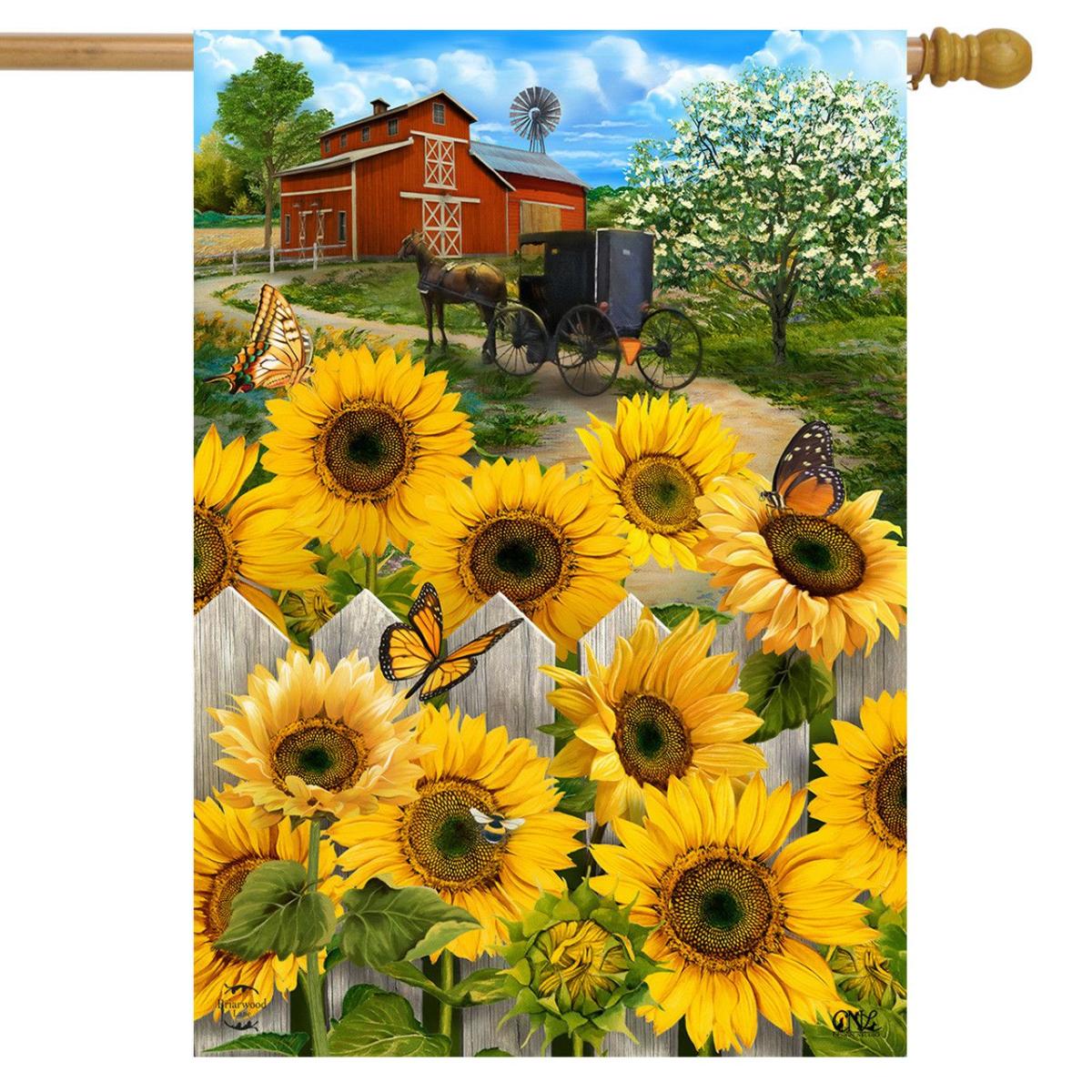 Country Sunflowers Summer House Flag | Seasons Everyday Seasons