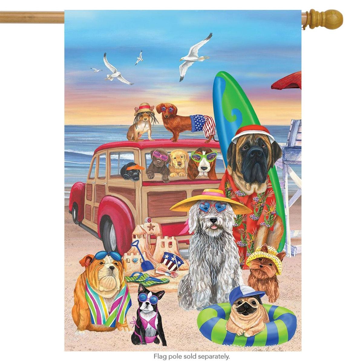 Dog Days of Summer House Flag | Seasons Animals & Critters Seasons