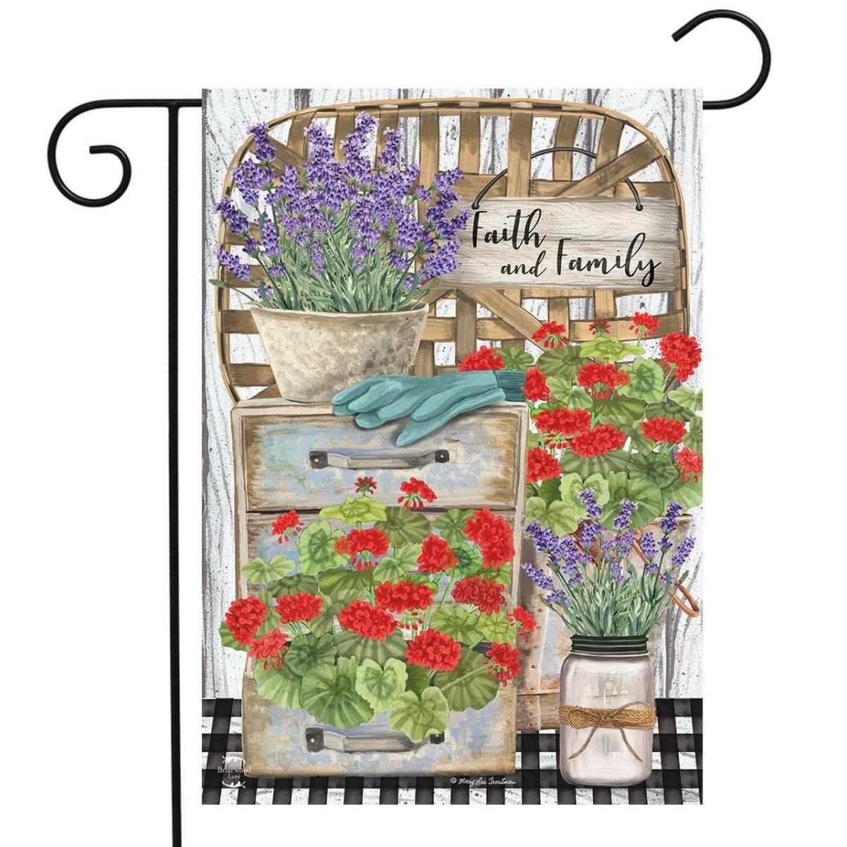 Faith and Family Farmhouse Spring Garden Flag | Themes Everyday Seasons