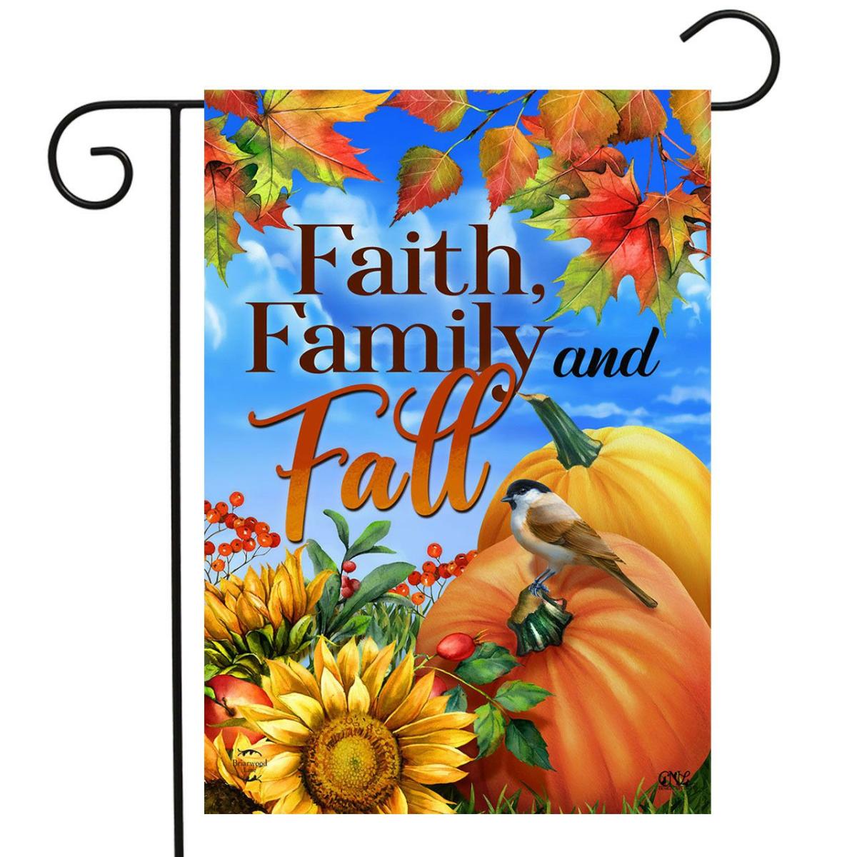 Faith Family and Fall Double Sided Garden Flag | Themes Fall Seasons