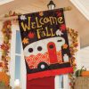 Fall Camper Applique House Flag | Seasons Fall Seasons