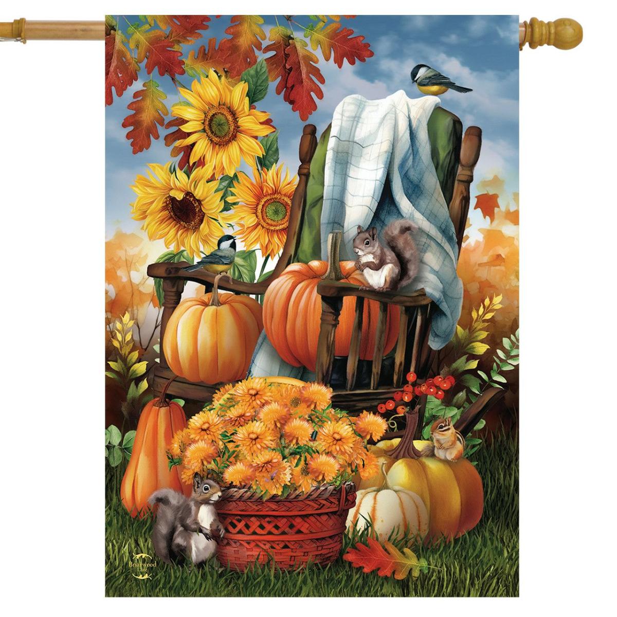 Fall Chair House Flag | Seasons Fall Seasons