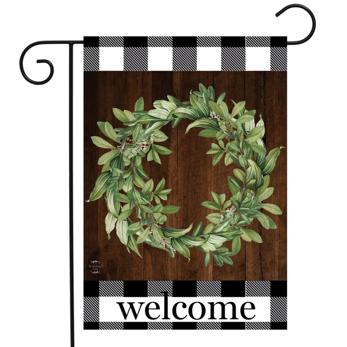 Farmhouse Wreath Welcome Garden Flag | Seasons Everyday Seasons