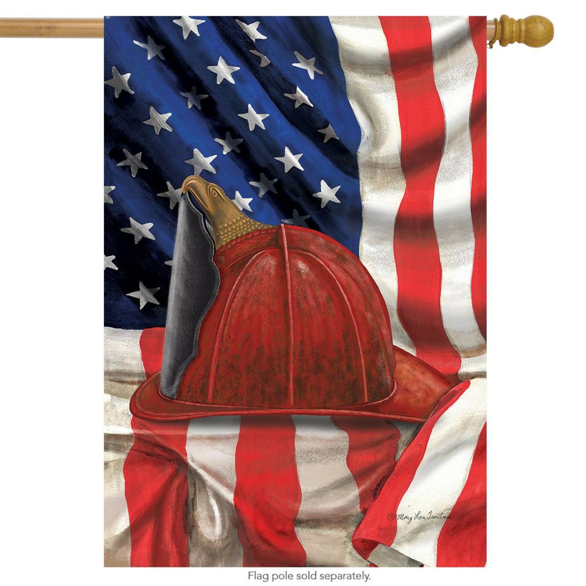 Fireman Helmet House Flag | Seasons Everyday Seasons