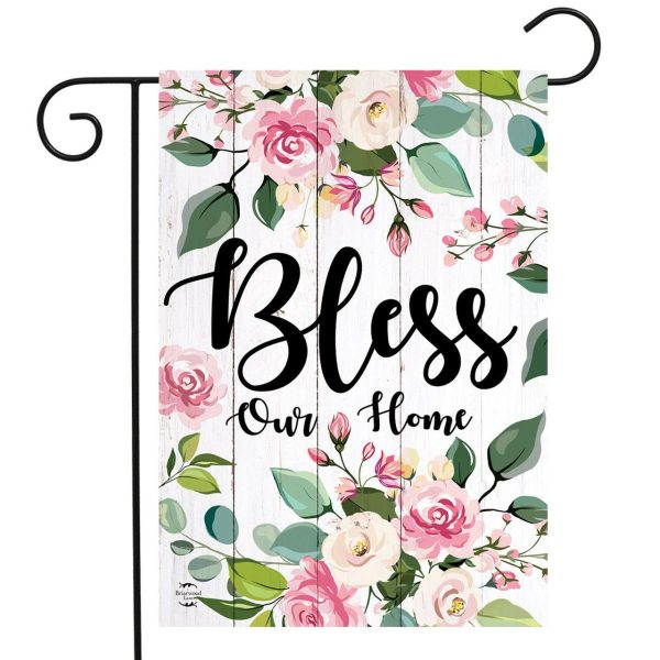 Floral Bless Our Home Double-Sided Garden Flag | Themes Everyday Seasons