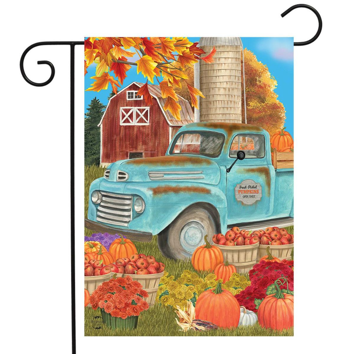 Fresh Picked Pumpkins Fall Garden Flag | Themes Fall Seasons