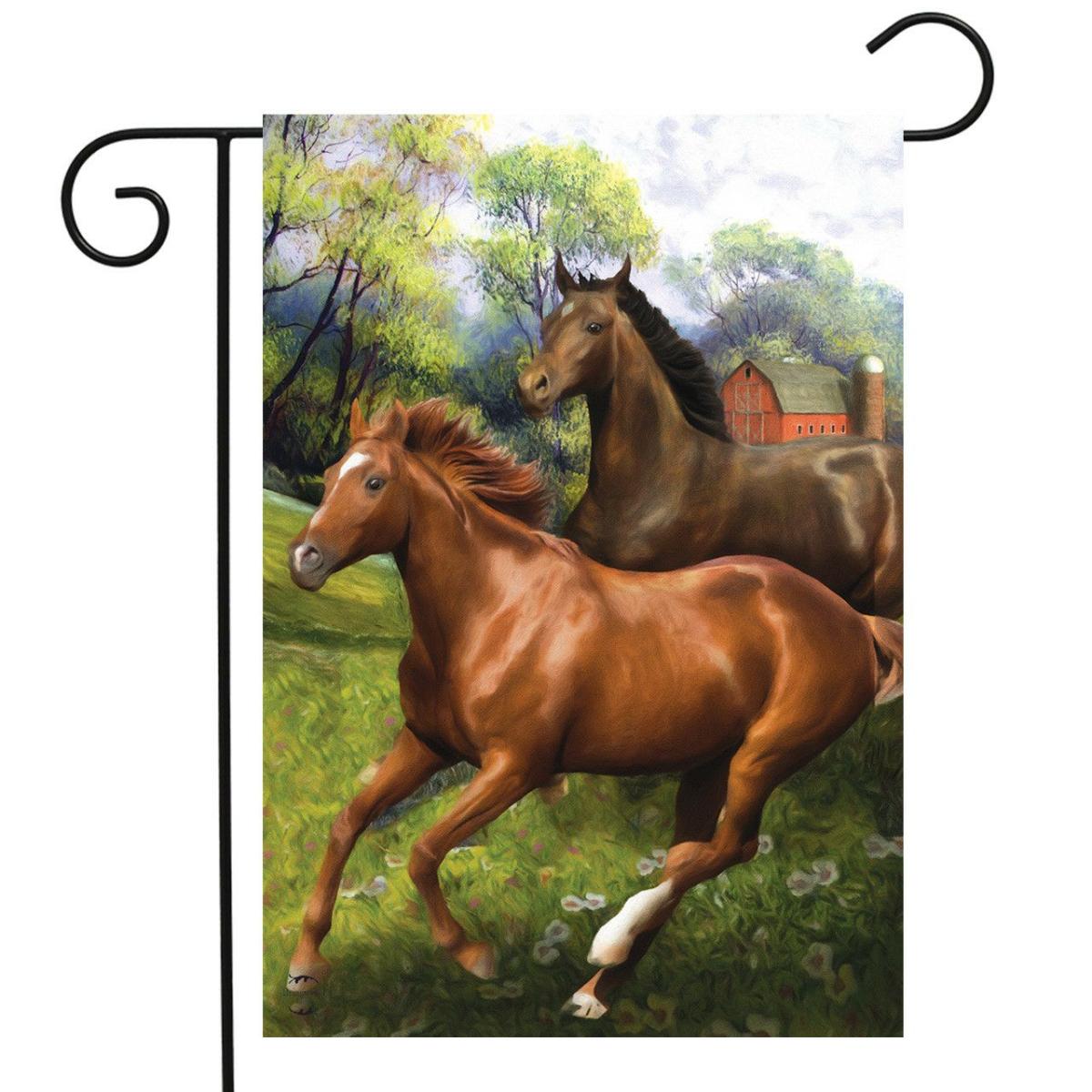 Galloping Horses Garden Flag | Seasons Animals & Critters Seasons