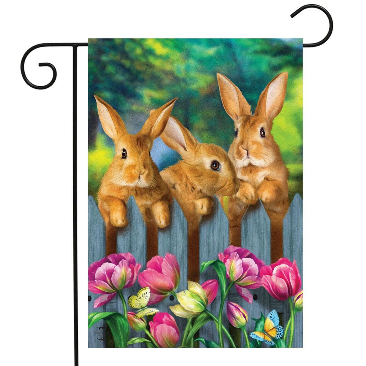 Garden Bunnies Spring Garden Flag | Seasons Animals & Critters Holidays