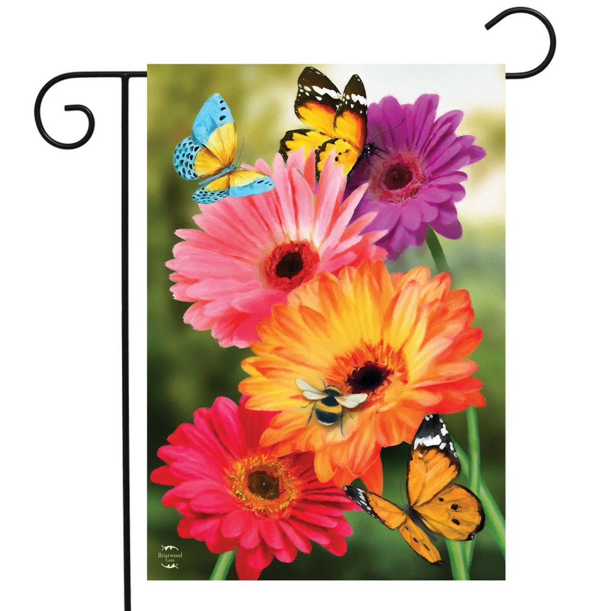 Garden Gerber Daisies Spring Garden Flag | Themes Animals & Critters Seasons