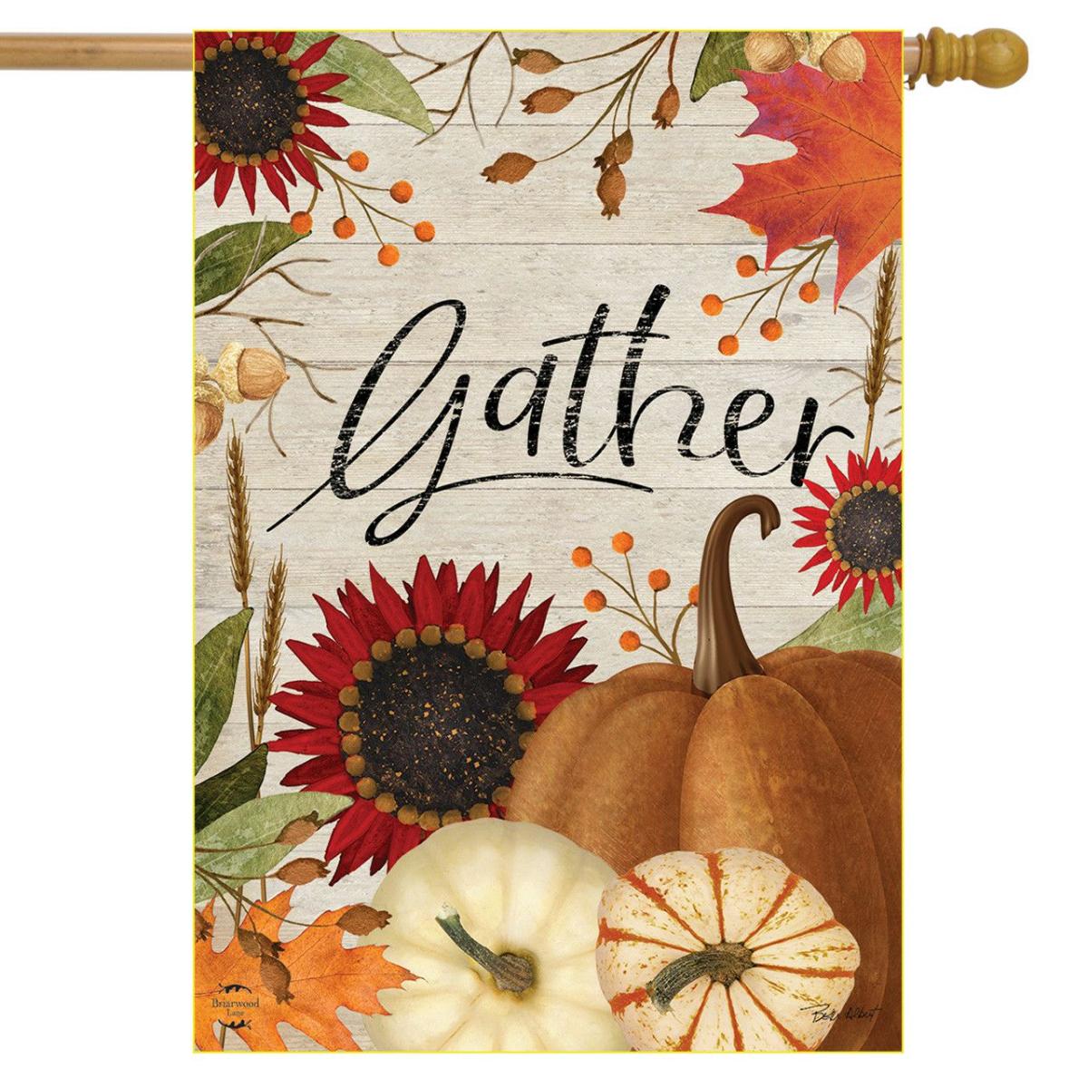 Gather Autumn House Flag | Holidays Fall Holidays