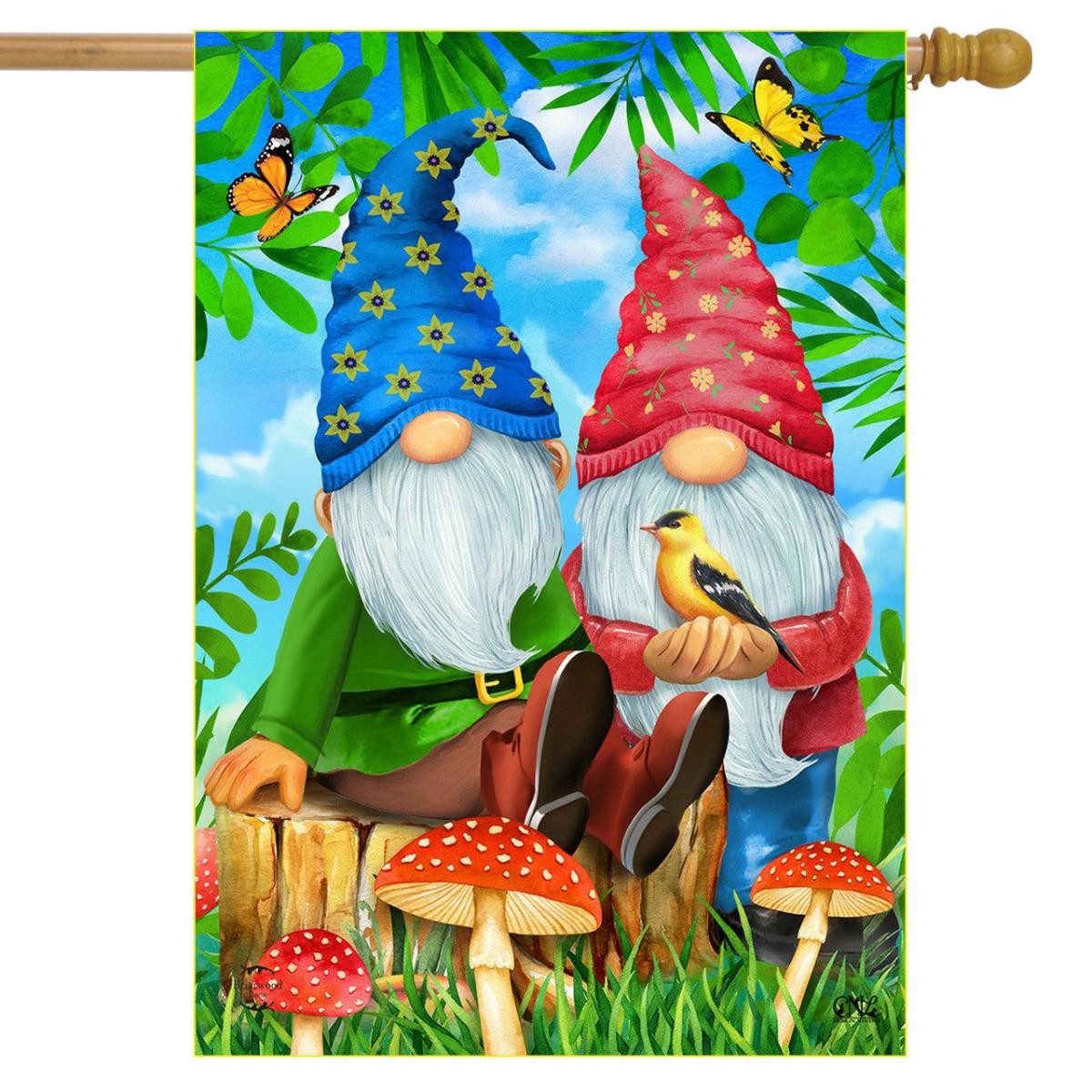 Gnome Sweet Gnome Spring House Flag | Themes House Flags Seasons