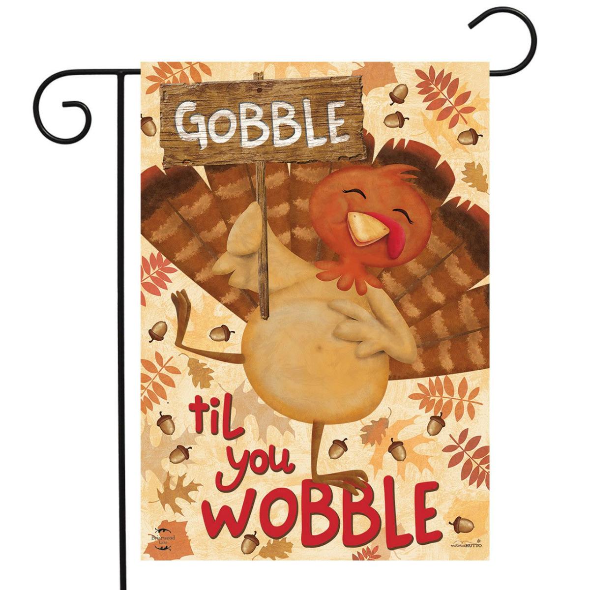 Gobble Turkey Thanksgiving Garden Flag | Themes Garden Flags Holidays