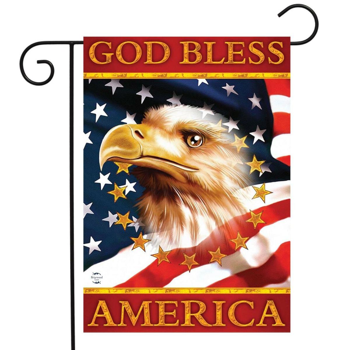 God Bless America Eagle Garden Flag | Themes 4th of July Holidays