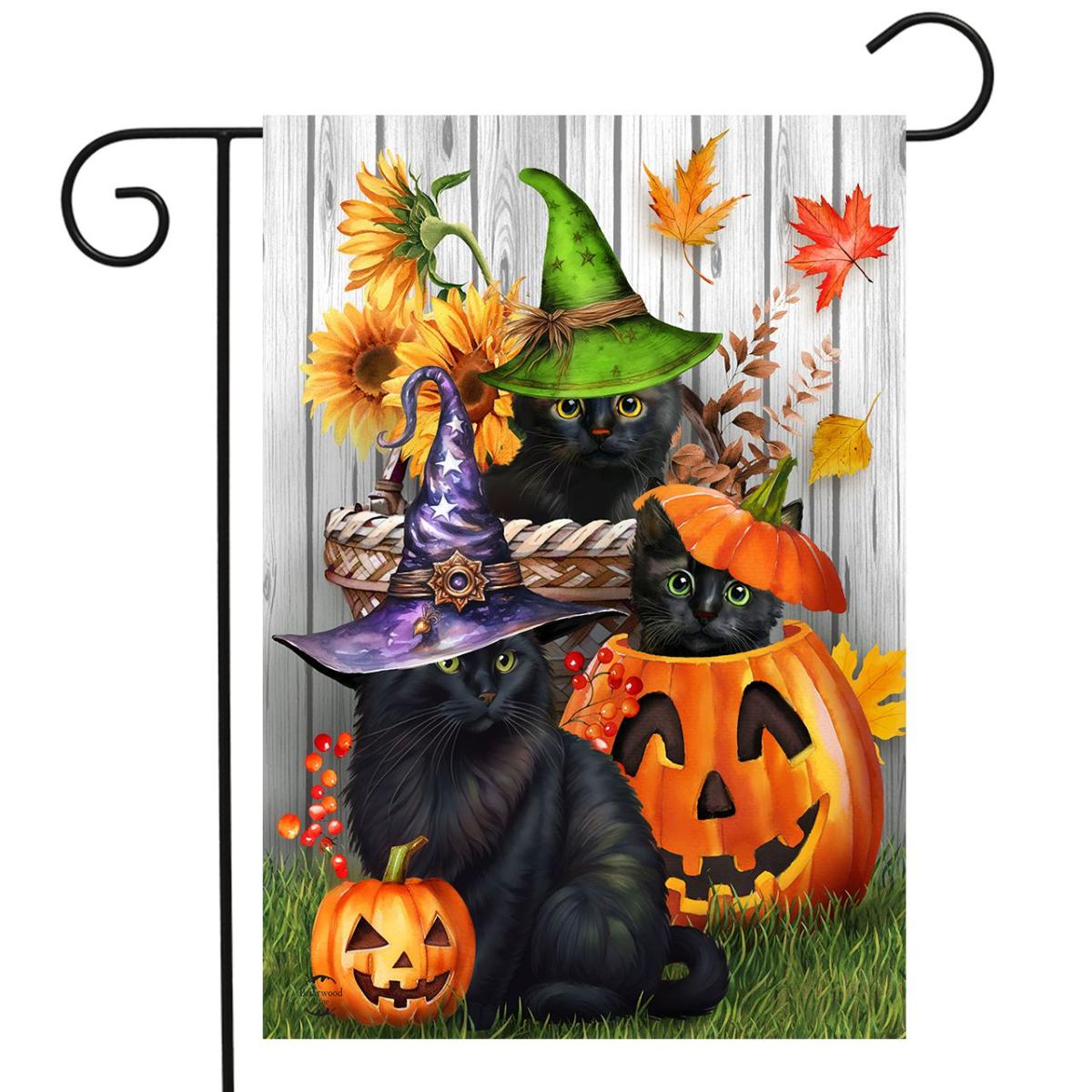 Halloween Kittens and Jacks Garden Flag | Holidays Animals & Critters Holidays