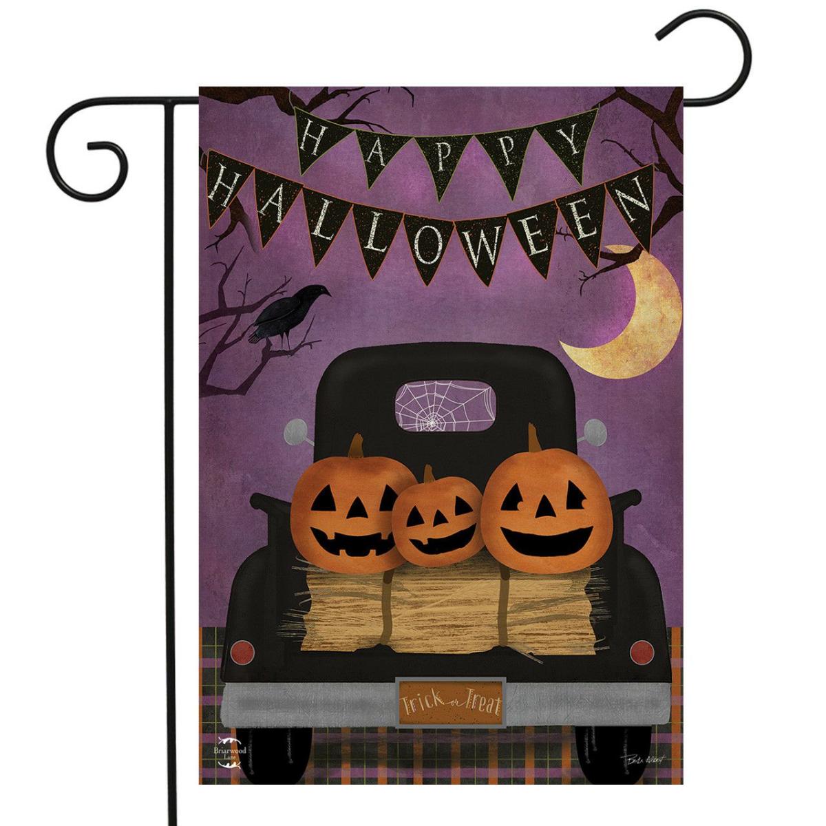 Halloween Truck Primitive Garden Flag | Themes Garden Flags Holidays