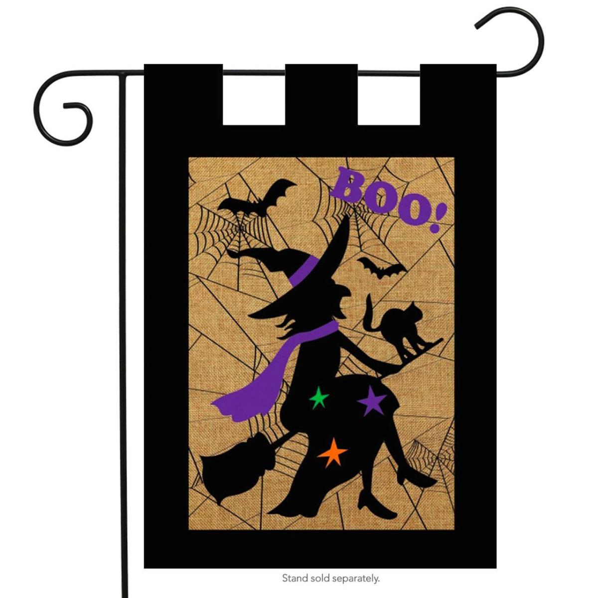 Halloween Witch Burlap Garden Flag | Holidays Garden Flags Holidays