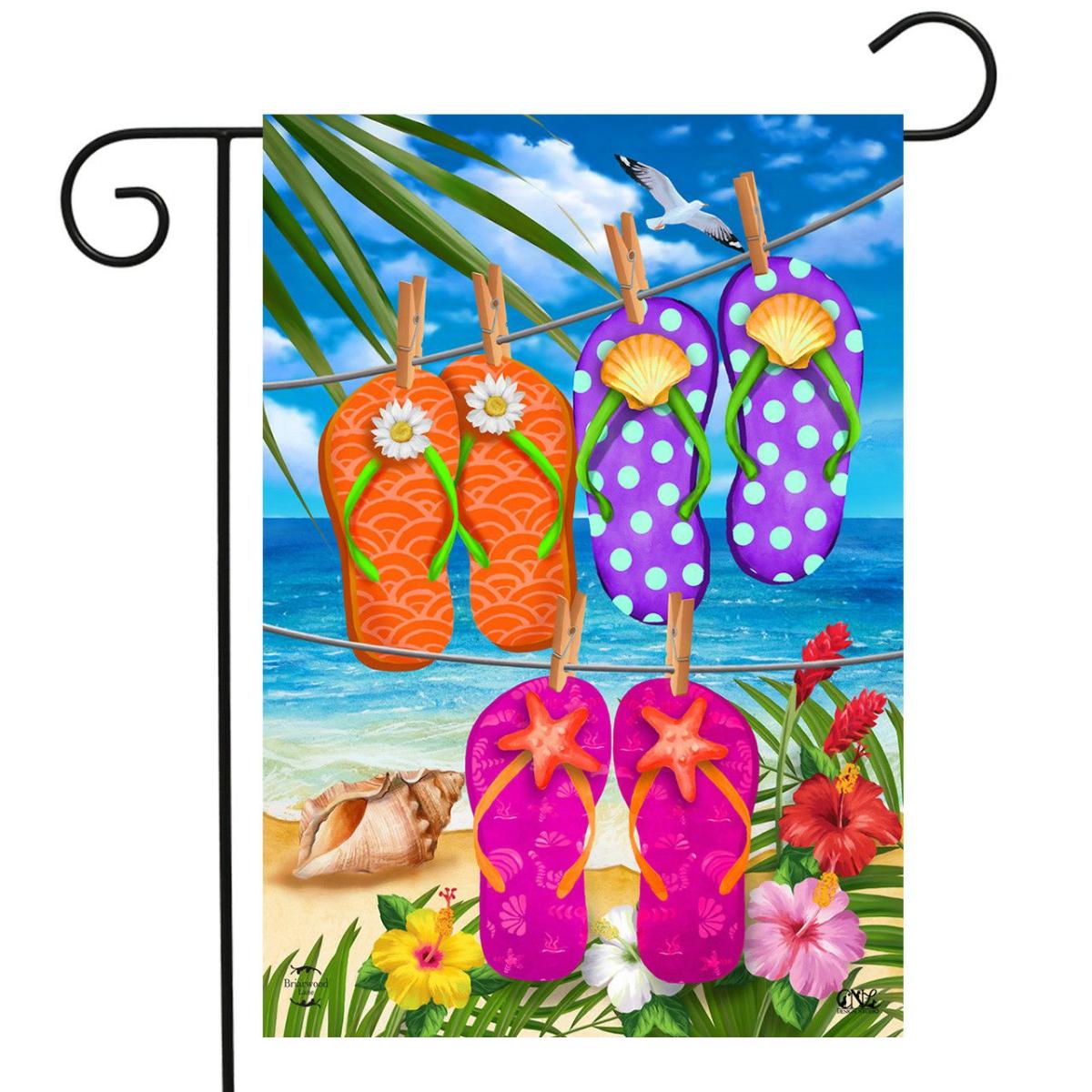 Hanging Flip Flops Summer Garden Flag | Seasons Beach Seasons