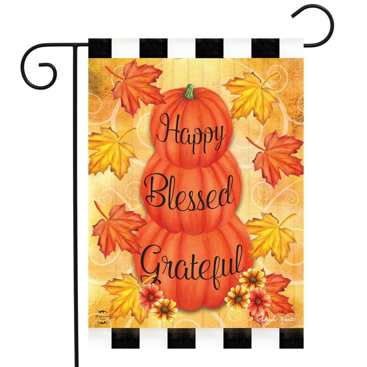 Happy Blessed Grateful Autumn Garden Flag | Seasons Fall Holidays