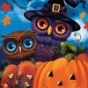 Happy Halloween Owls House Flag | Themes Animals & Critters Holidays