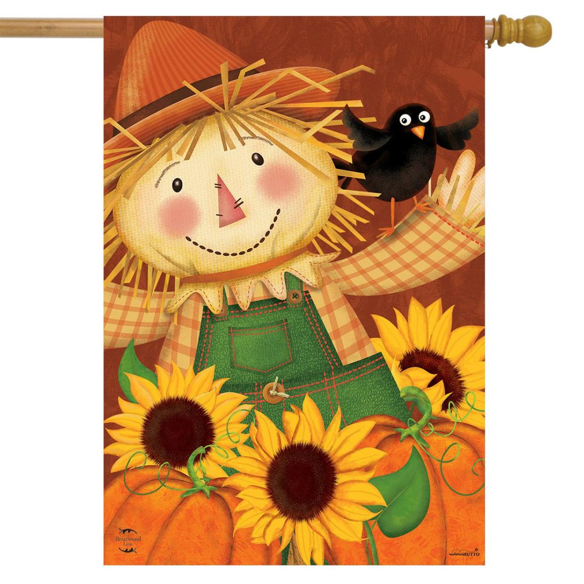 Happy Scarecrow Fall House Flag | Seasons Fall Seasons