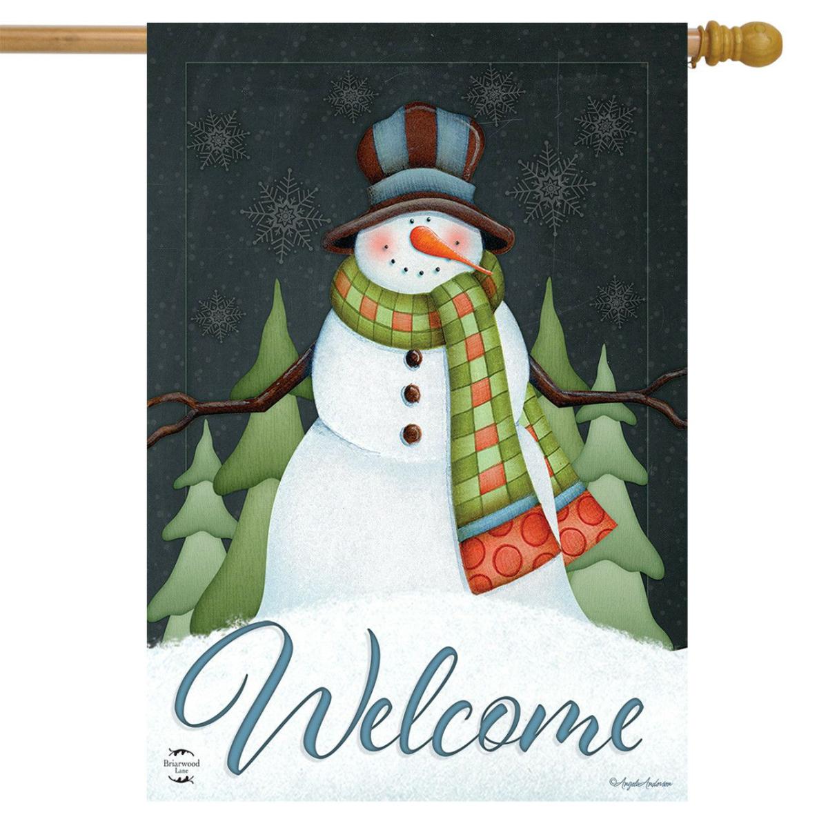 Happy Snowman Winter House Flag | Themes House Flags Seasons