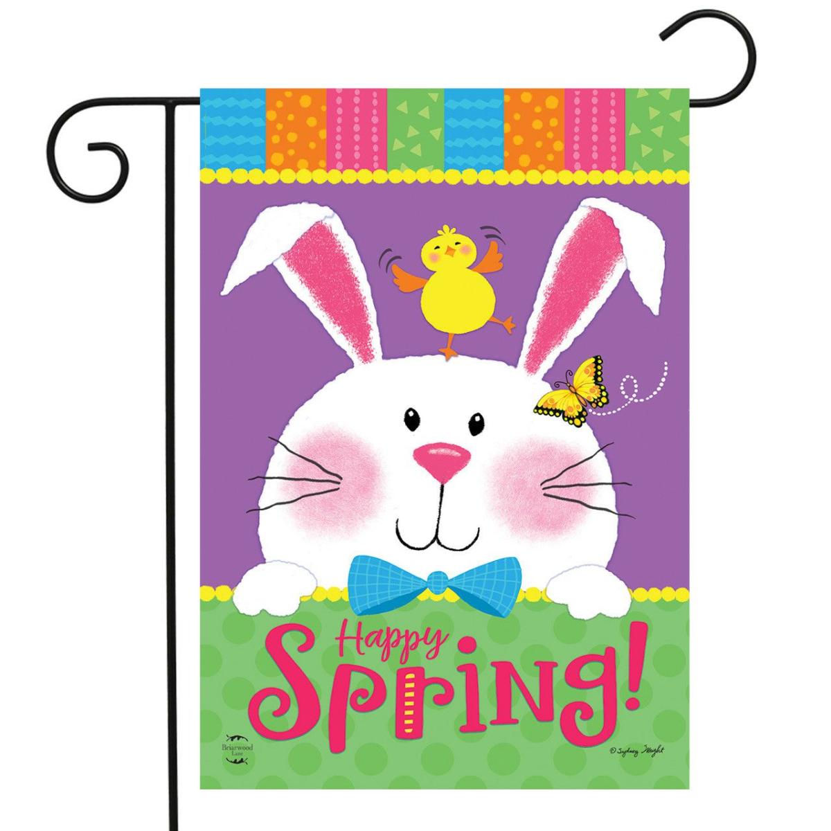 Happy Spring Rabbit Easter Garden Flag | Holidays Animals & Critters Holidays