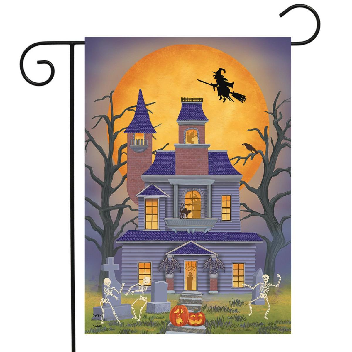 Haunted House Party Halloween Garden Flag | Holidays Garden Flags Holidays