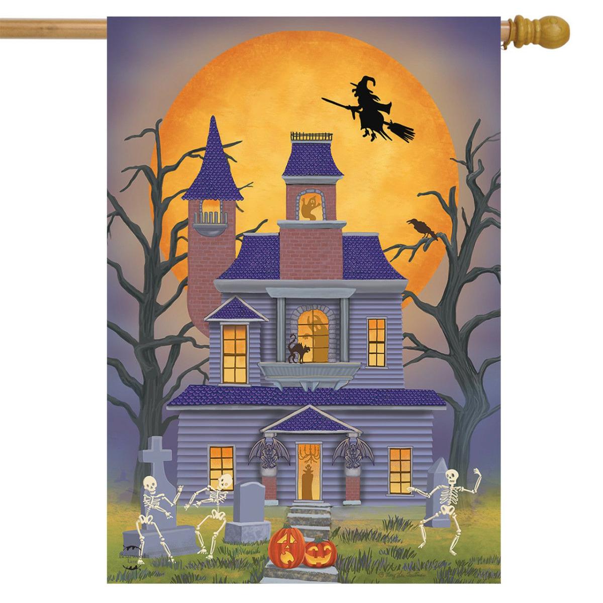 Haunted House Party Halloween House Flag | Holidays Halloween Holidays